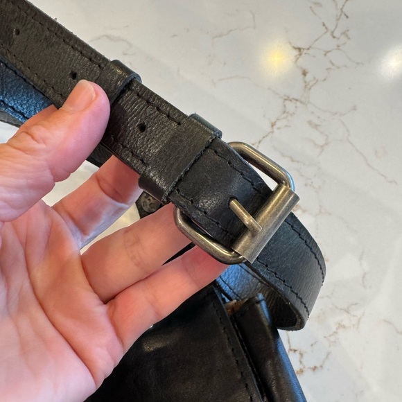 Patricia Nash Black Leather Crossbody Saddle Bag Adjustable Shoulder Strap - Picture 4 of 16